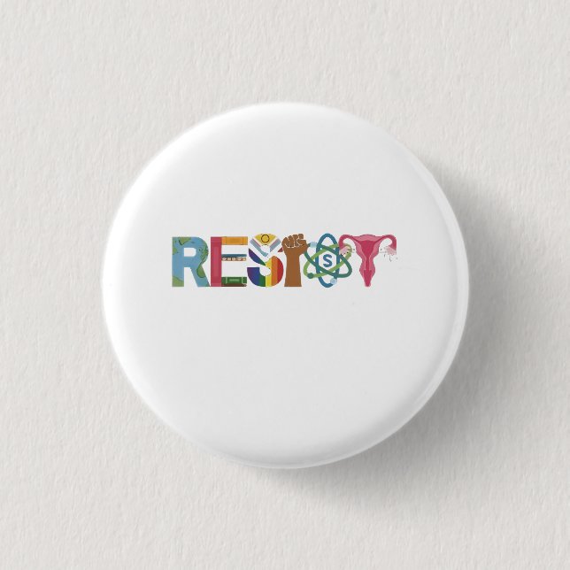 Widerstand gegen Shirt Faustprotest Liberale Button (Vorderseite)