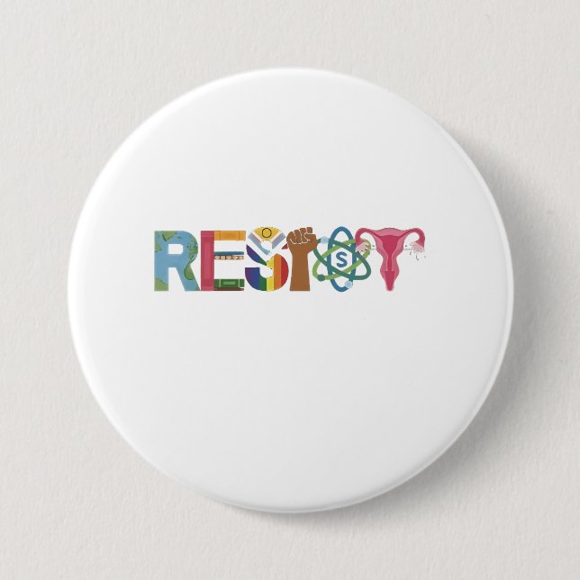 Widerstand gegen Shirt Faustprotest Liberale Button (Vorderseite)