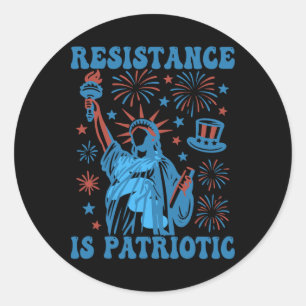 Widerstand Ist Patriotisch Statue Of Liberty 17. J Runder Aufkleber