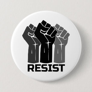 Widerstand mit der Faust - in schwarz 0003 Button