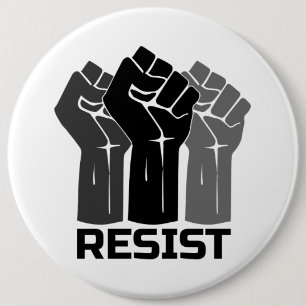 Widerstand mit der Faust - in Schwarz 0003 Button