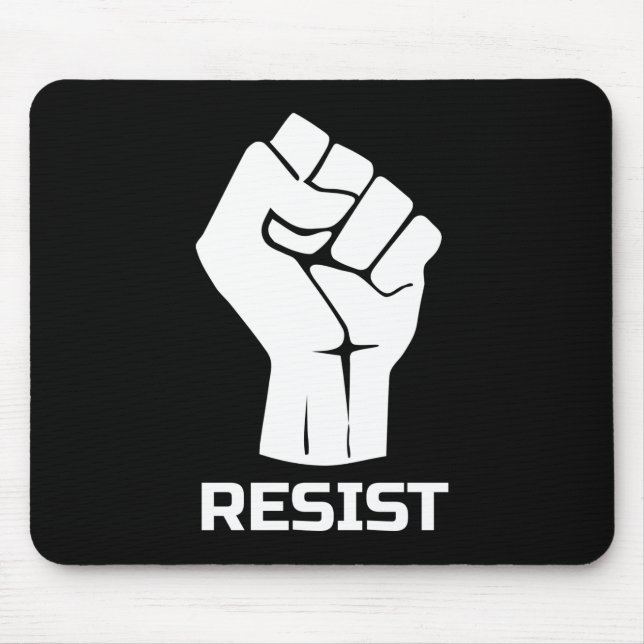 Widerstand mit der Faust - in Weiß Mousepad (Vorne)