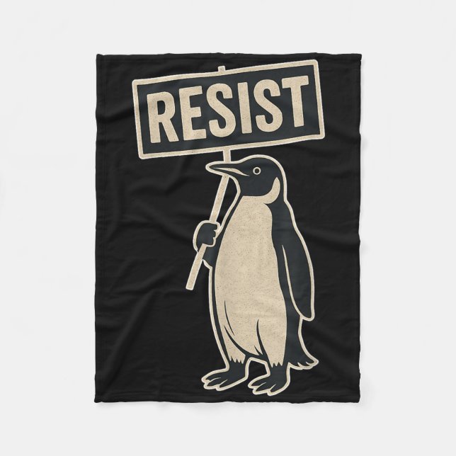 Widerstand Penguin Protest gegen Zölle Funny Graph Fleecedecke (Vorderseite)