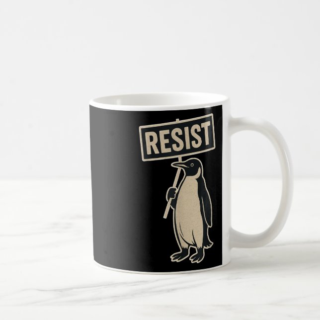 Widerstand Penguin Protest gegen Zölle Funny Graph Kaffeetasse (Rechts)