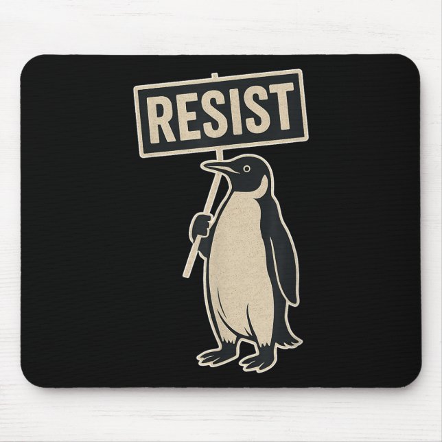 Widerstand Penguin Protest gegen Zölle Funny Graph Mousepad (Vorne)