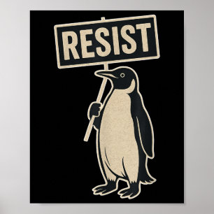 Widerstand Penguin Protest gegen Zölle Funny Graph Poster