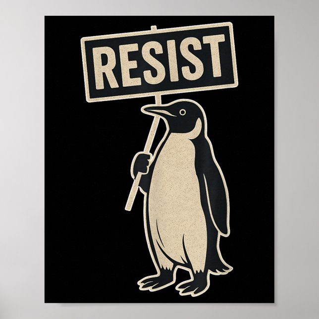 Widerstand Penguin Protest gegen Zölle Funny Graph Poster (Vorne)