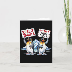 Widerstand Pinguine Protest gegen Tariff Funny Pen Karte