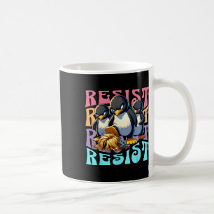 Widerstand Protest Retro Pinguine gegen Zölle Männ Kaffeetasse