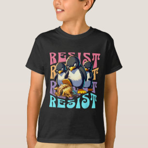 Widerstand Protest Retro Pinguine Gegen Zölle Männ T-Shirt