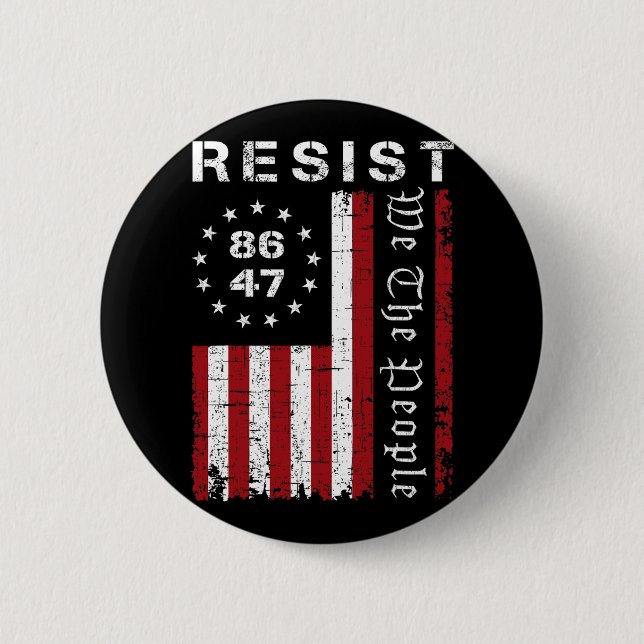 Widerstand Protest Wir Menschen 8647 86 47 Flaggen Button (Vorderseite)
