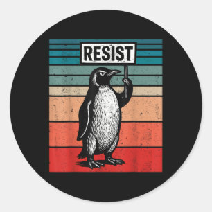 Widerstand von Pinguinen gegen Trump-Zölle Funny Runder Aufkleber