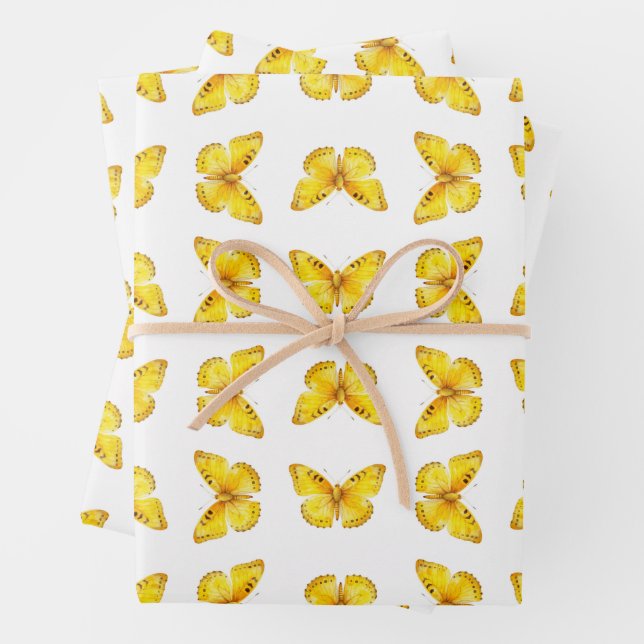 Widerstandsfähiger AF Gelber Schmetterling-Geschen Geschenkpapier Set (Beispiel)