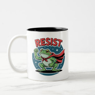 Widerstandsfrosch Portland Frosch Protest für Männ Zweifarbige Tasse