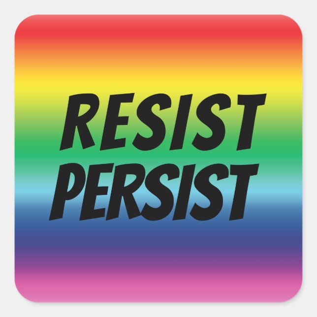 Widerstandskraft - Stolz lgbtq Lgbt Regenbogenfarb Quadratischer Aufkleber (Vorderseite)