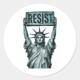 Widerstandsstatue des Liberty Protest amerikanisch Runder Aufkleber