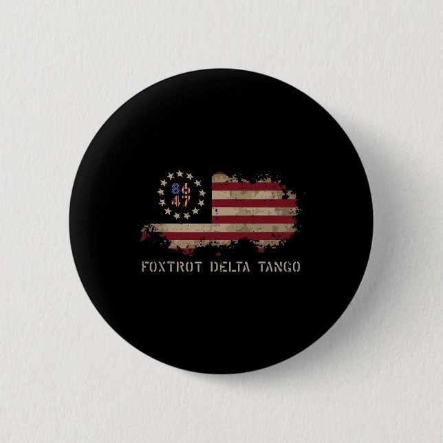 Widerstehe 8647 Foxtrot Delta Tango USA-Flagge Pro Button (Vorderseite)