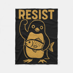 Widerstehe der Rebellischen Pinguin-Widerstandspro Fleecedecke