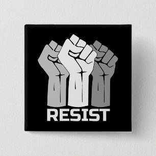 Widerstehe erhobenen Fäusten Protestdesign Button