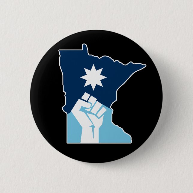Widerstehe erhobener Faust in Minnesota Button (Vorderseite)