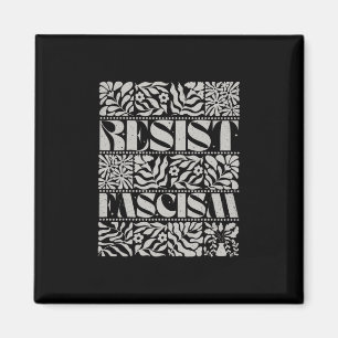 Widerstehe Faschismus Boho Floral Subtil Anti Trum Magnet