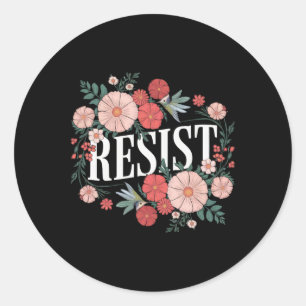 Widerstehe floral Protest Trump Anti Trump  Runder Aufkleber