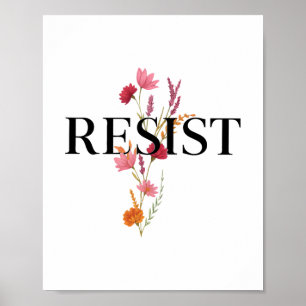 Widerstehe Florale Politische Feministische Frauen Poster