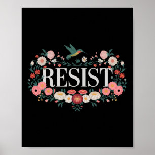 Widerstehe floralem Protest Trump Anti Trump 5 Poster