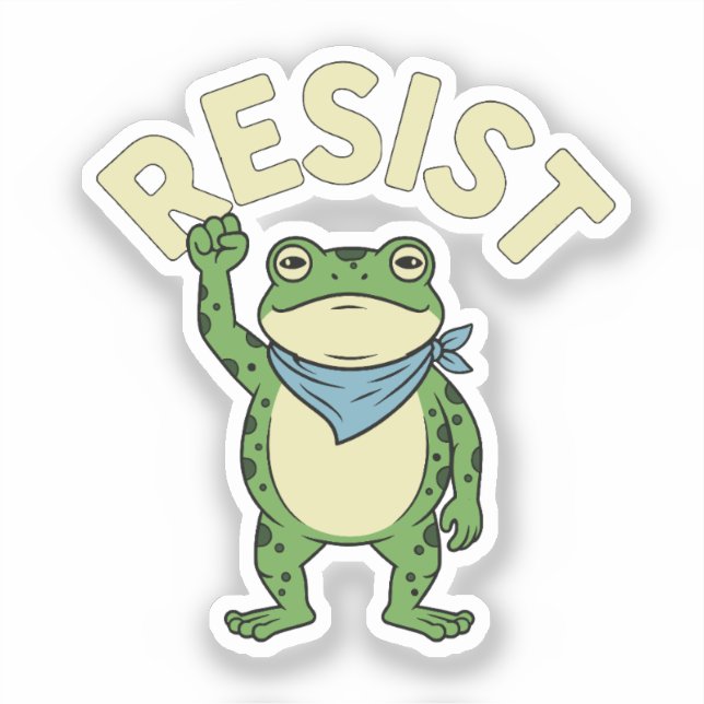 Widerstehe Frosch Illustration STICKER, Süßer Prot Aufkleber (Vorderseite)