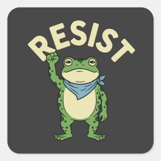 Widerstehe Frosch Illustration STICKER, Süßer Prot Quadratischer Aufkleber