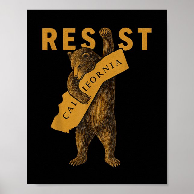 Widerstehe Kalifornien Bär  Poster (Vorne)
