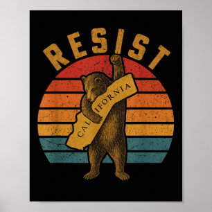 Widerstehe Kalifornien Bär Poster