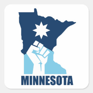 Widerstehe Minnesota erhobene Faust Quadratischer Aufkleber