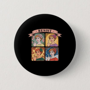 Widerstehe Nouveau Mucha Anti-Trump Frauen Feminis Button