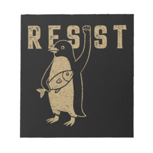 Widerstehe Pinguin-Aktivismus Grafikdesign Vintage Notizblock