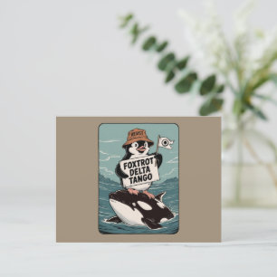 Widerstehe Pinguin-Aktivismus Vintage-Protest  Postkarte