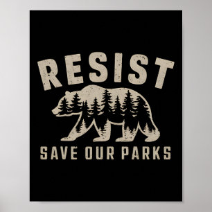 Widerstehe Rette Unsere Parks Nationalparks Wander Poster