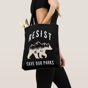 Widerstehe Save Our Parks Alt US Nationalparks Bär Tasche