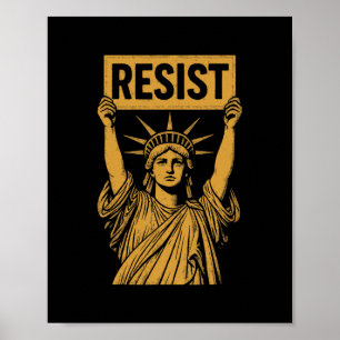Widerstehe Statue Of Liberty Rebellischer Protest  Poster