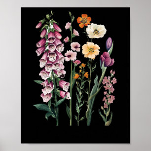Widerstehe Subtilem Blumigem Protest Vintage Finge Poster