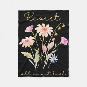 Widerstehe subtiler Anti-Trump-Blumen-Botanik-Prot Fleecedecke