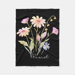 Widerstehe subtiler Anti-Trump-Blumen-Botanik-Prot Fleecedecke