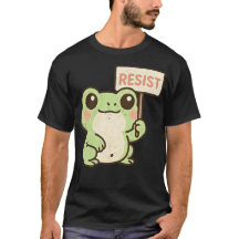 Widerstehe Süßer Frosch Protest Cartoon