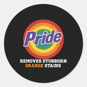 Widerstehe Trump Entferne hartnäckige orangefarben Runder Aufkleber