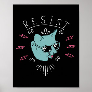 Widerstehe Trump Katze Anti Trump Protest Anti Pol Poster
