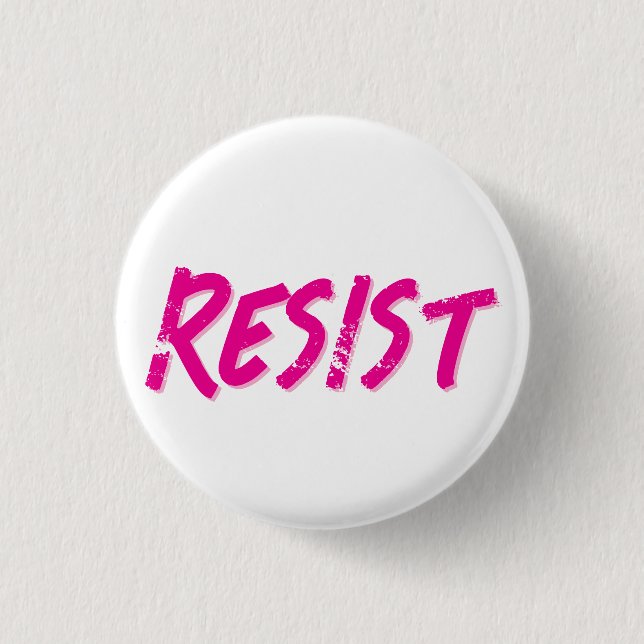 Widerstehe Widerstand Rosa Button (Vorderseite)
