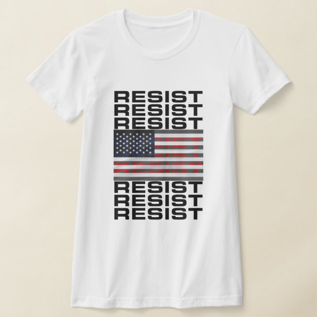 Widerstehen mit amerikanischer Flagge T-Shirt (Ablage )