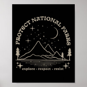 Widerstehen Schützen Sie unsere Nationalparks Graf Poster