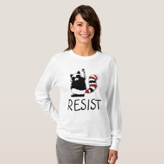 Widerstehen Sie Faustraccoon-Antidonald- T-Shirt
