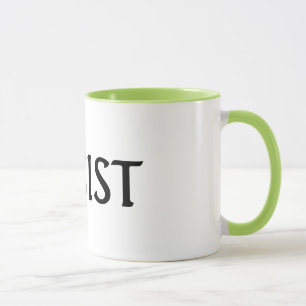 WIDERSTEHEN Sie Tassen-weißem und Limonem Grün Tasse